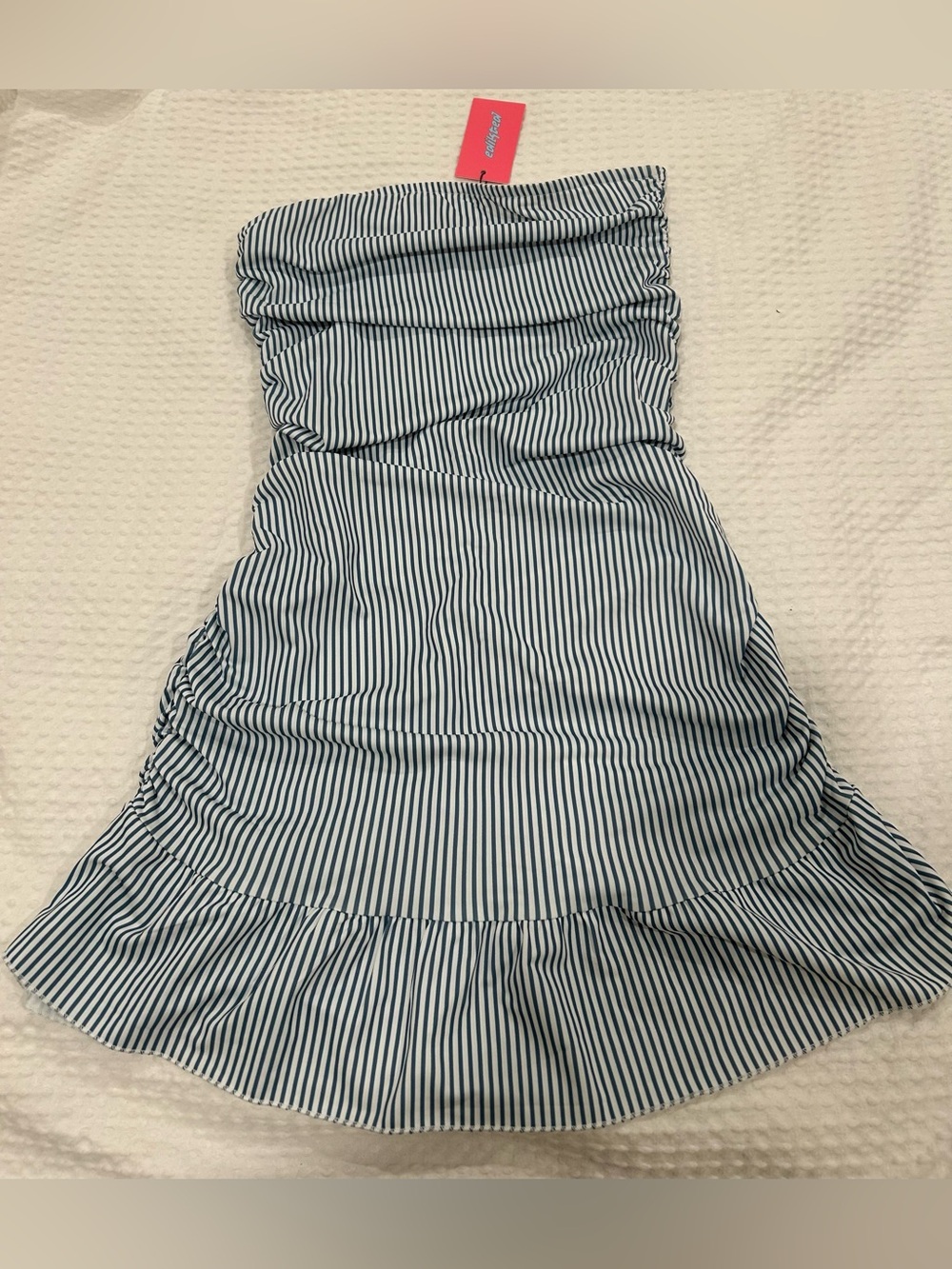 Edikted stripped strapless dress